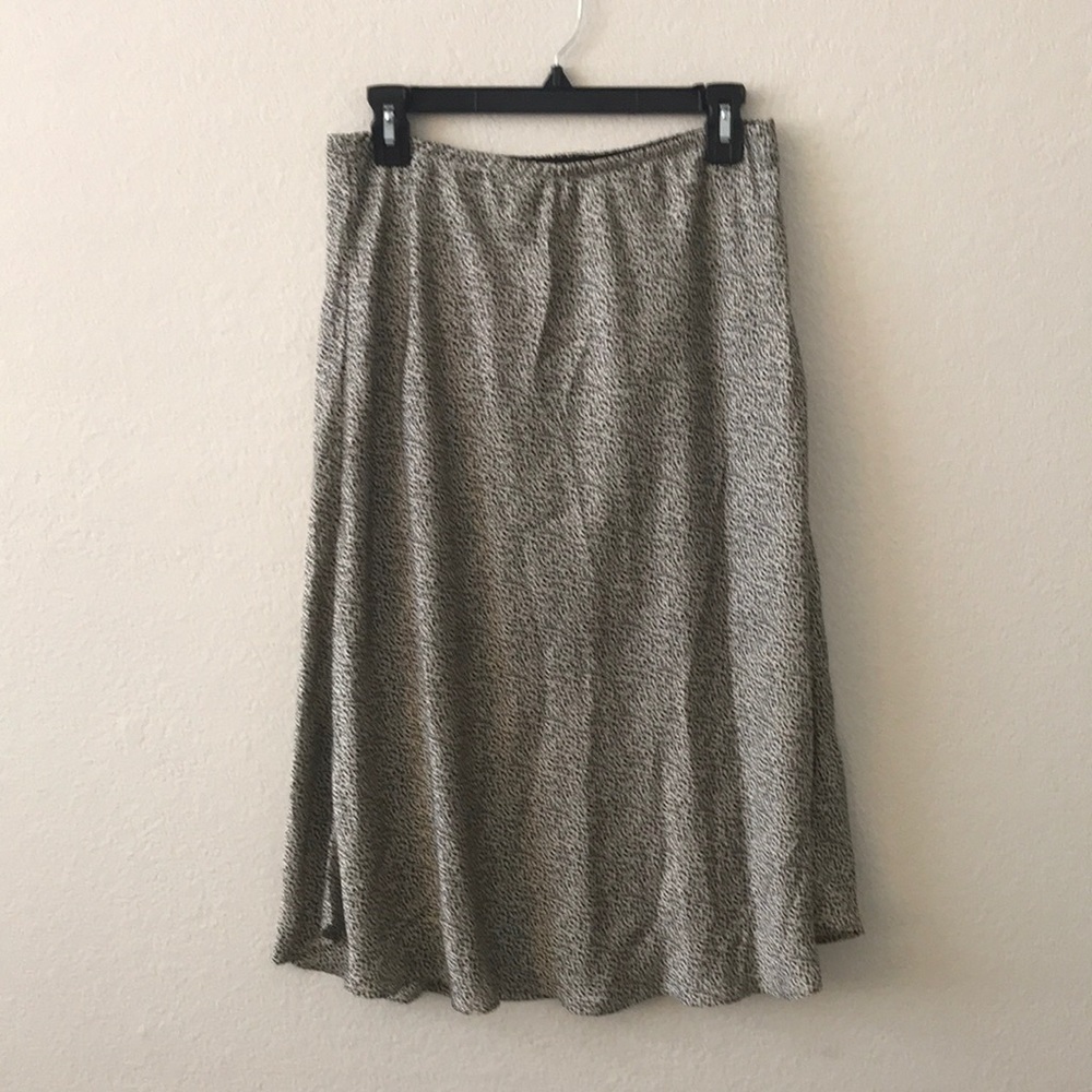 Leopard Print Silky Midi Skirt